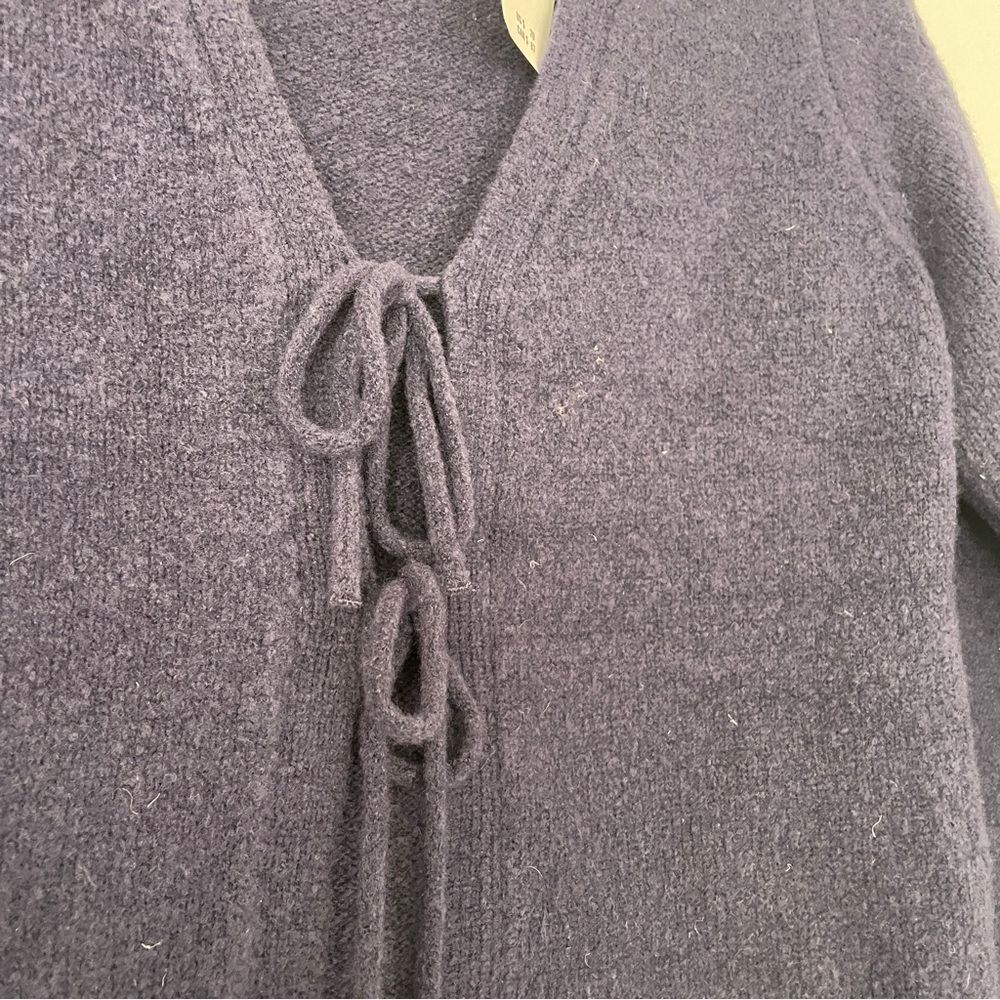 Abercrombie & Fitch NWT Blue Front Tie Cropped Cardigan Sweater XS - Picture 4 of 7